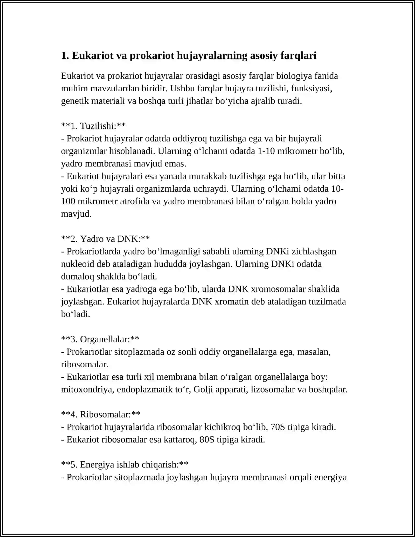 EUKARIOT VA PROKARIOT HUJAYRALAR 3