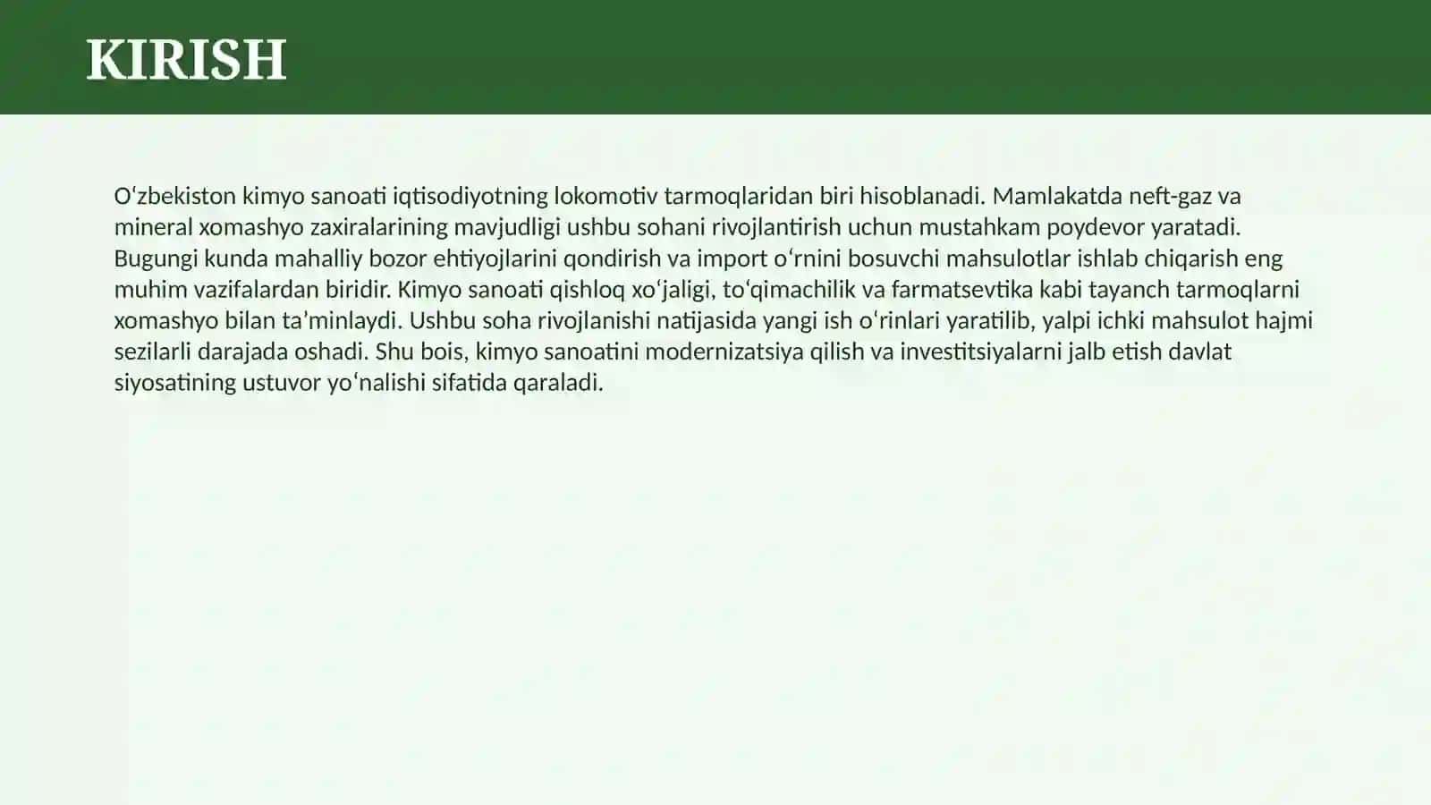 O'ZBEKISTONNING KIMYO SANOATI 3