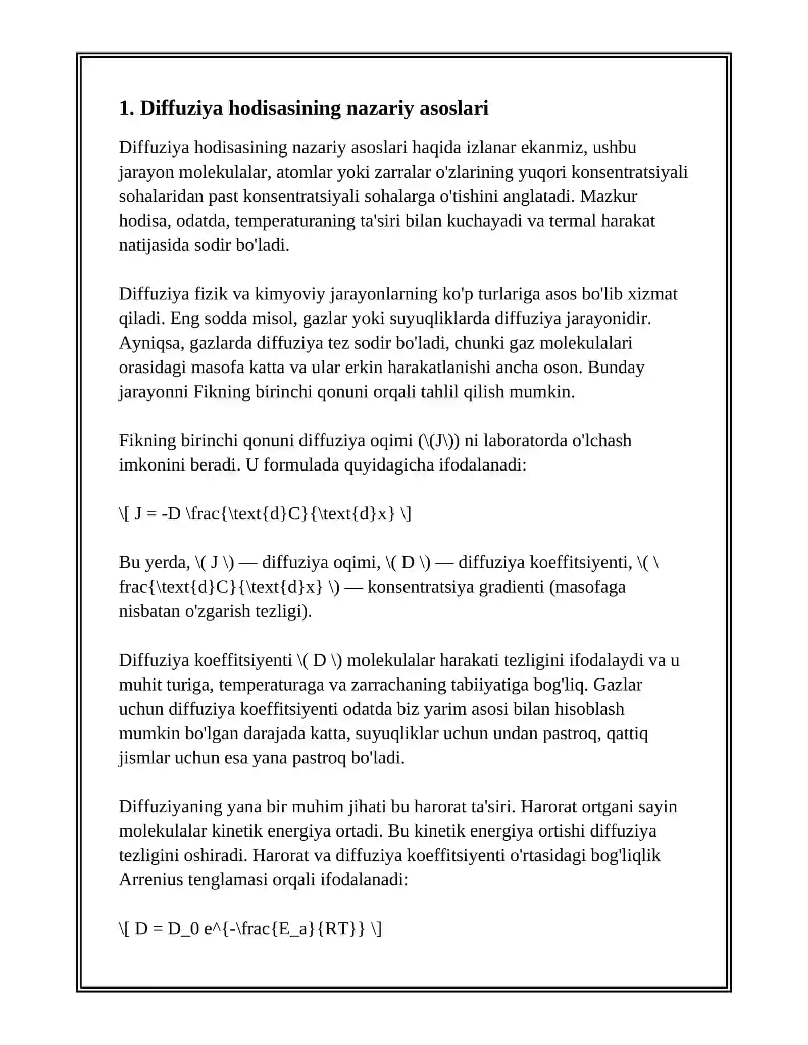 DEFUZIYA HODISASI.MODDALARDA DEFUZIYA HODISASINING QULLANISHI 3