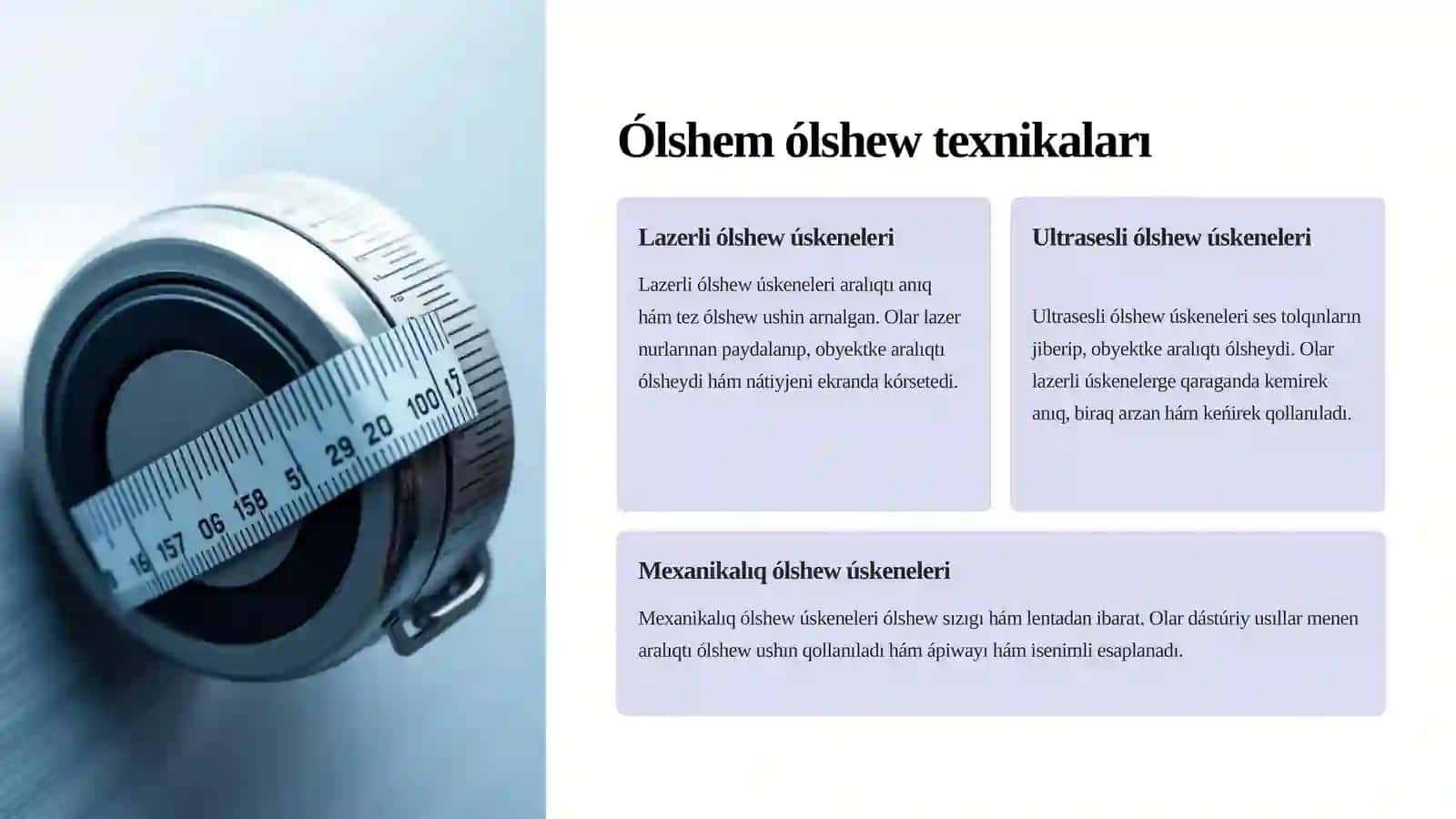 Ólshem ólshew texnikası hám programmalıq interfeysi 3