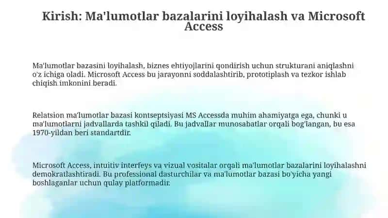 Microsoft Access 3