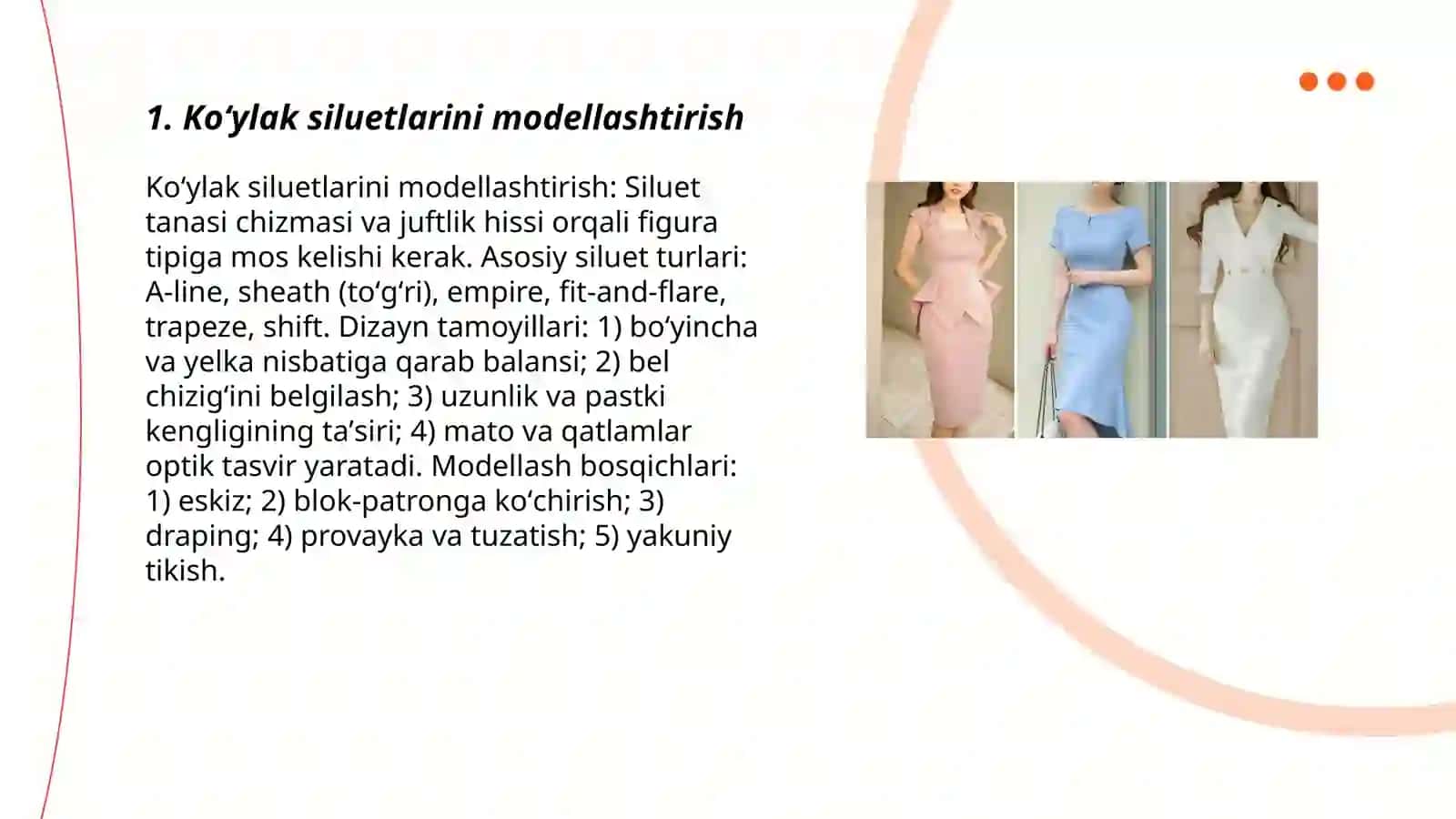 Ayollar koʻylagini modellashtirish 3