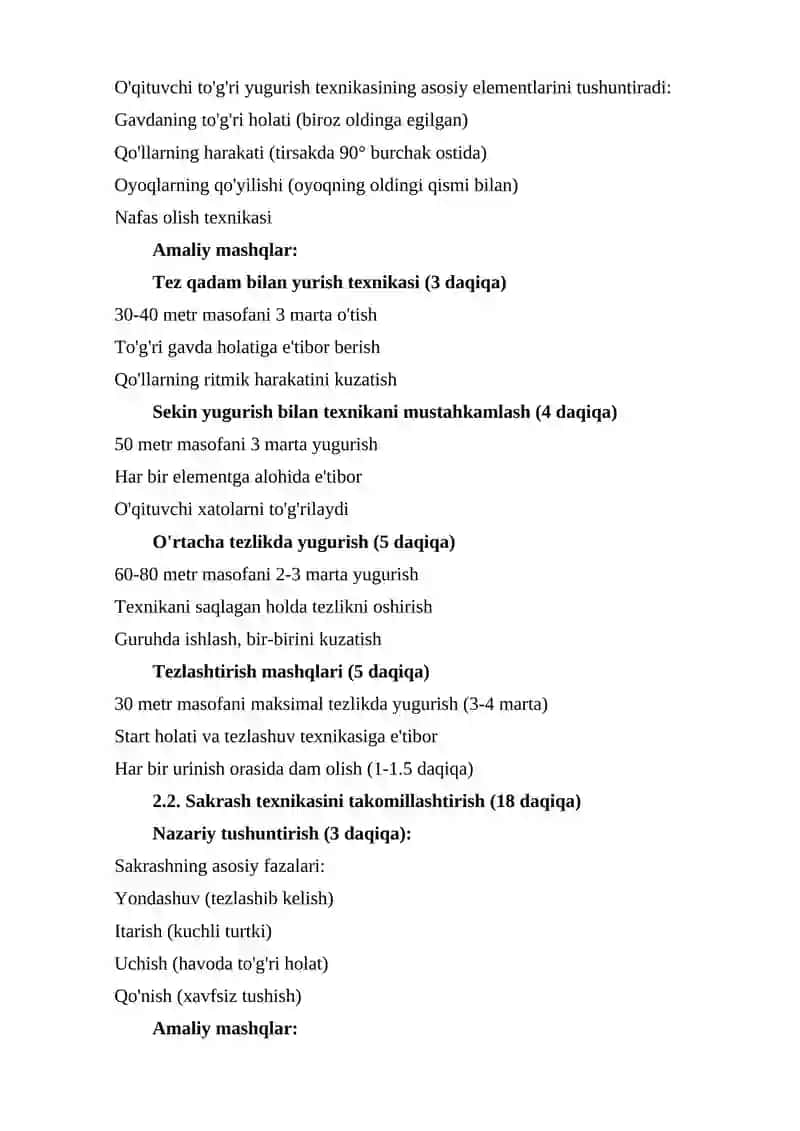 Harakatlanish texnikasini takomillashtirish 3