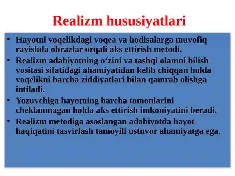 XIX ASR REALIZM ADABIYOTI 3
