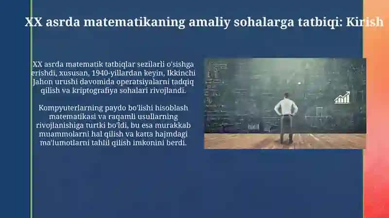 XX asrda matematikaning amaliy sohalarga tatbiqi 3