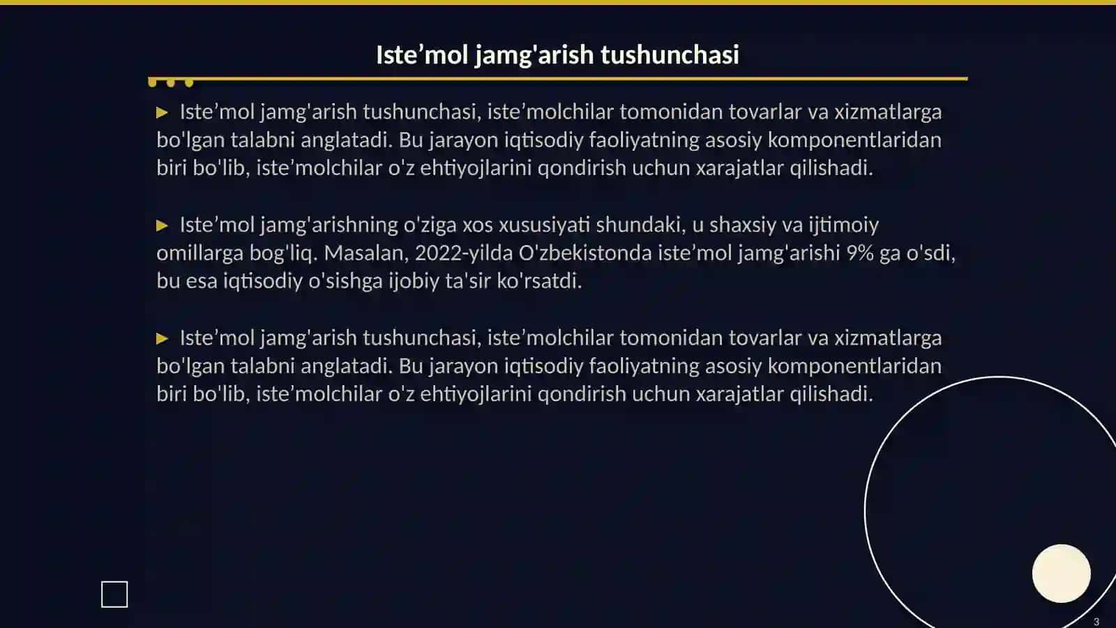 Iste’mol jamg'arish va investitsiyalar 3