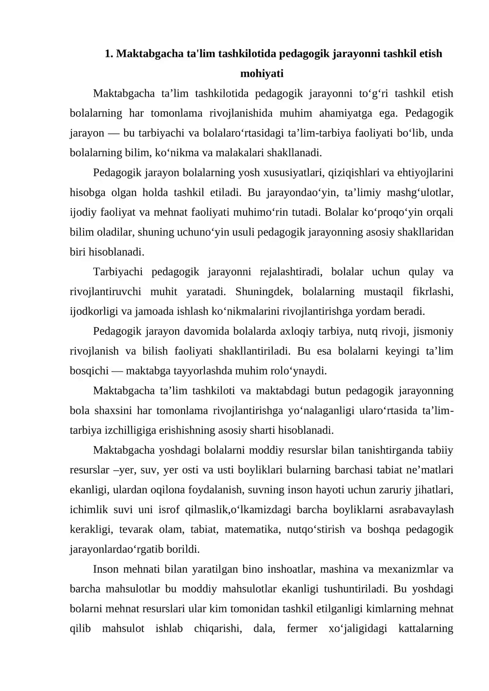 Maktabgacha ta’lim tashkilotida pedagogik jarayonni tashkil etish 3