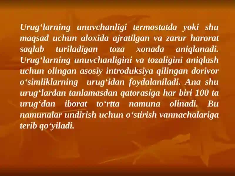 Urug‘larni tayyorlash usullari 3