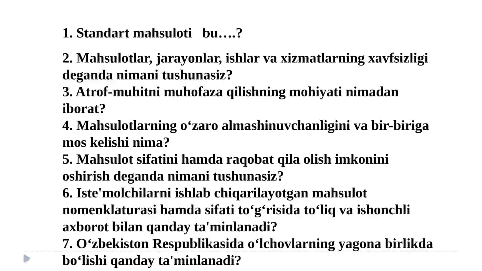 METROLOGIYA, STANDARTLASHTIRISH VA SERTIFIKATLASH 3