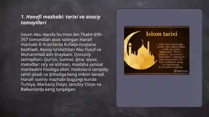 Hanafi mazhabi: tarixi va asosiy tamoyillari 3
