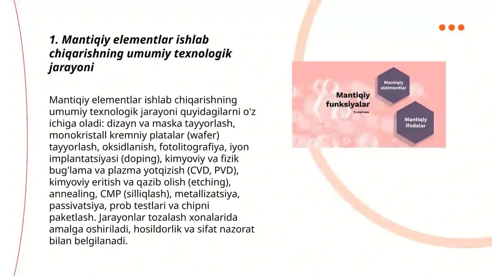Mantiqiy elementlarni ishlab chiqarish texnologiyalari 3