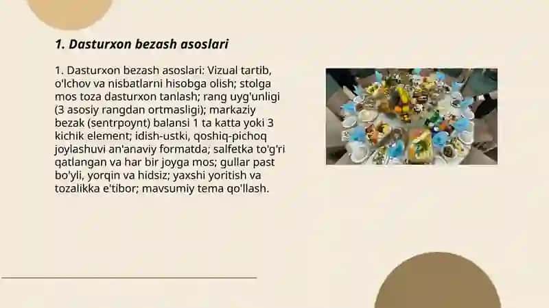 Dasturxon tuzash sanʼati 3