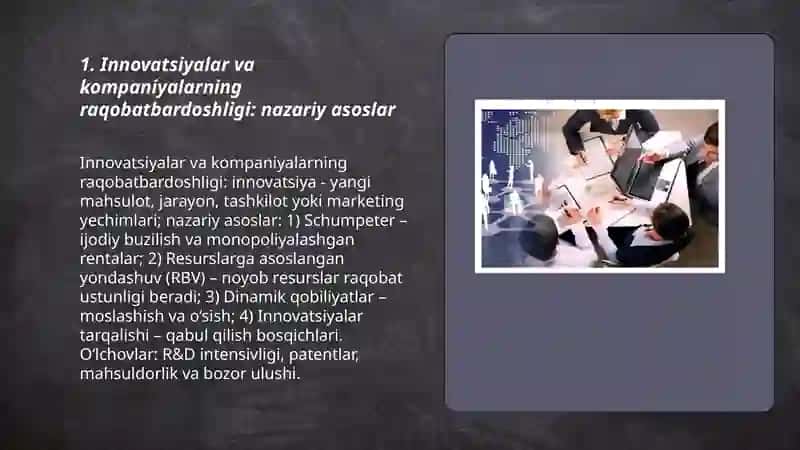 Innovatsiyalar kompaniyalarning raqobat bardoshligi omili 3
