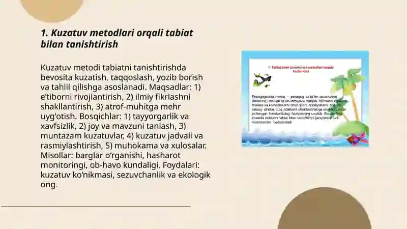 Tabiat bn tanishtirish metodlari 3