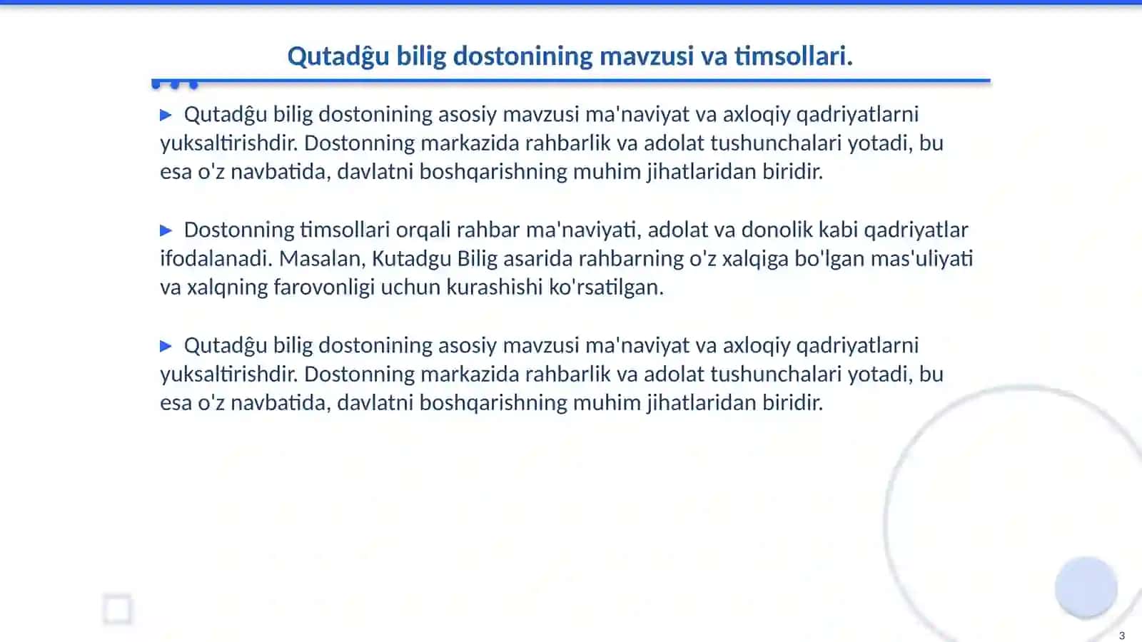 "Qutadĝu bilig" dostonida rahbar ma'naviyati ta'siri 3