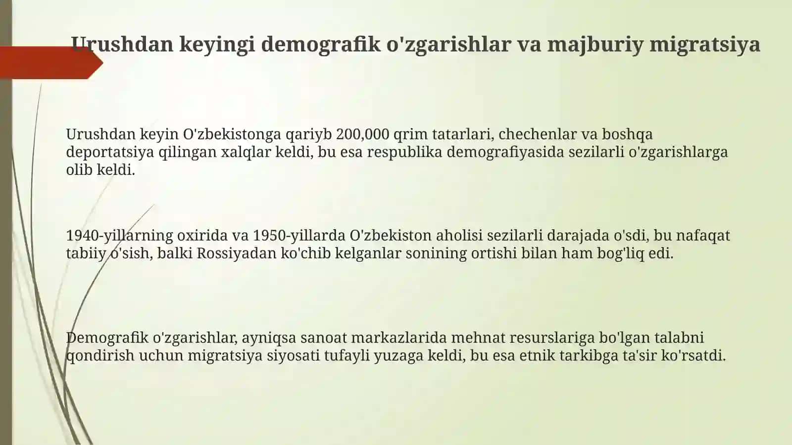 Urushdan keyingi demografik o'zgarishlar va majburiy migratsiya 3