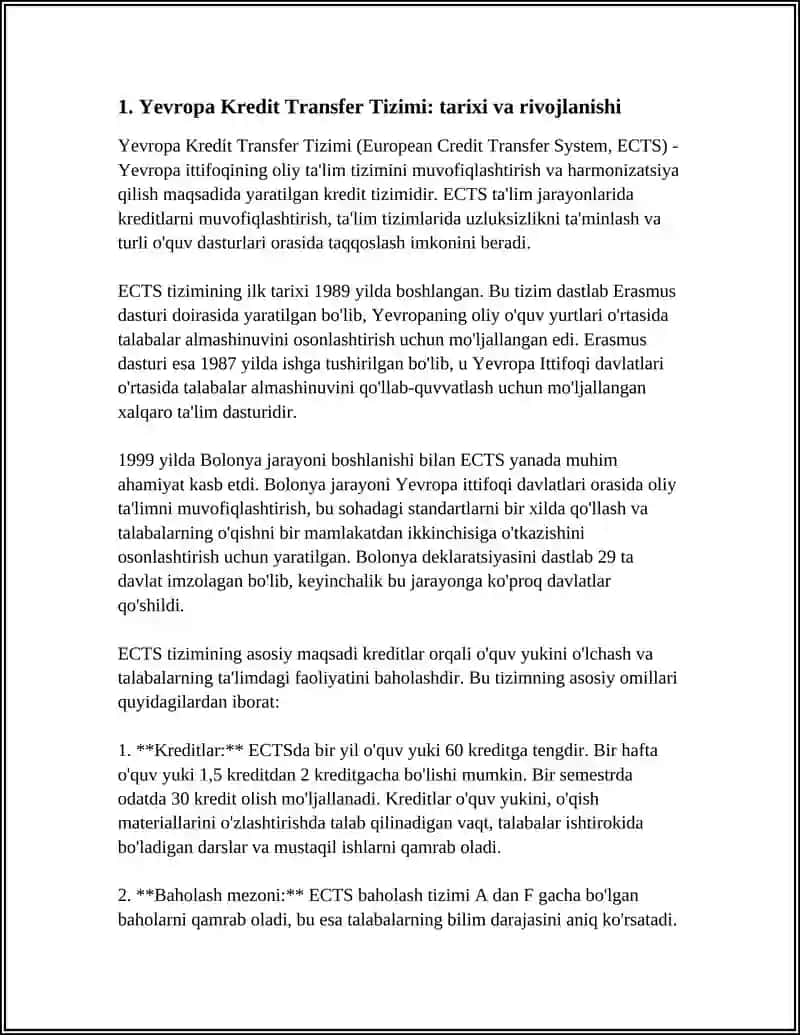 Yevropa Kredit Transfer Tizimi 3