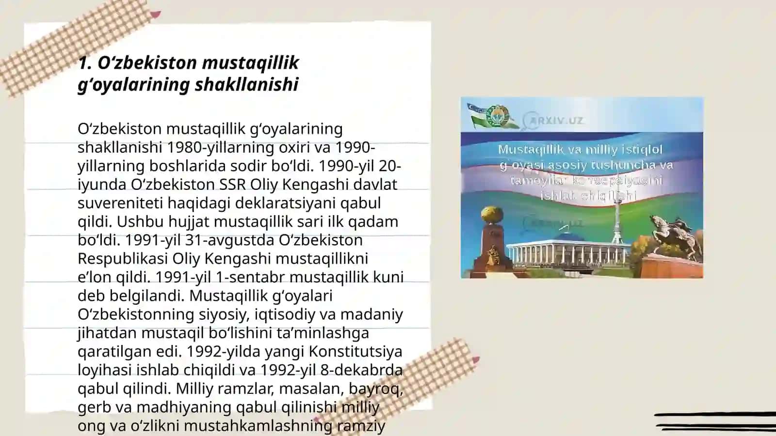 Oʻzbekistonda mustaqillik gʻoyalarining tarixiy asoslari 3