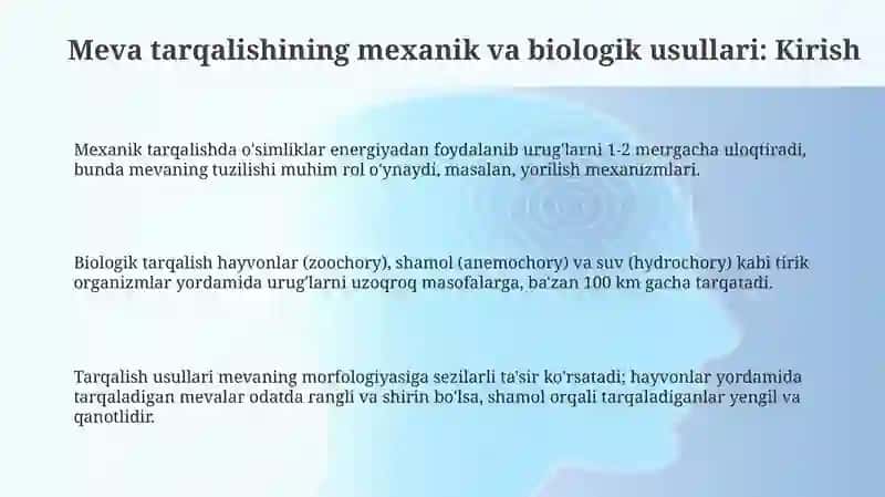 Meva tarqalishining mexanik va biologik usullari 3