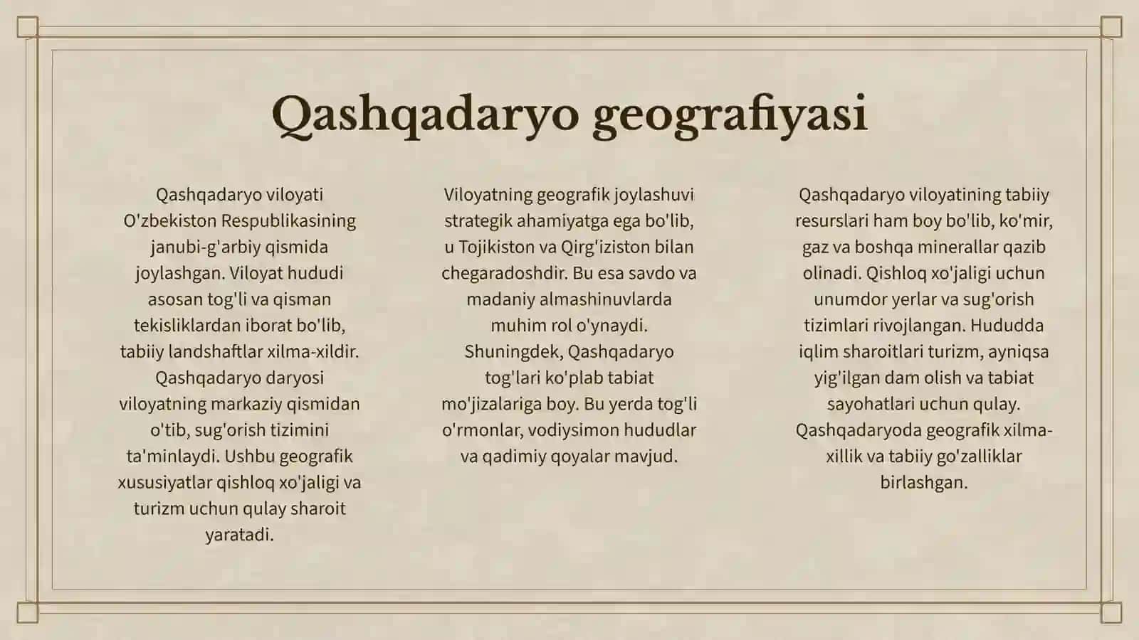 QASHQADARYOGA TUR PAKET 3