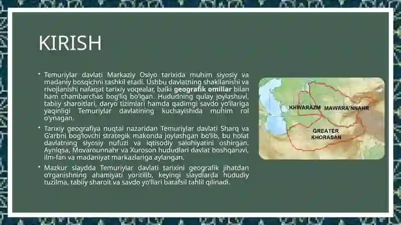 Temuriylar davlatining tarixiy geografiyasi 3