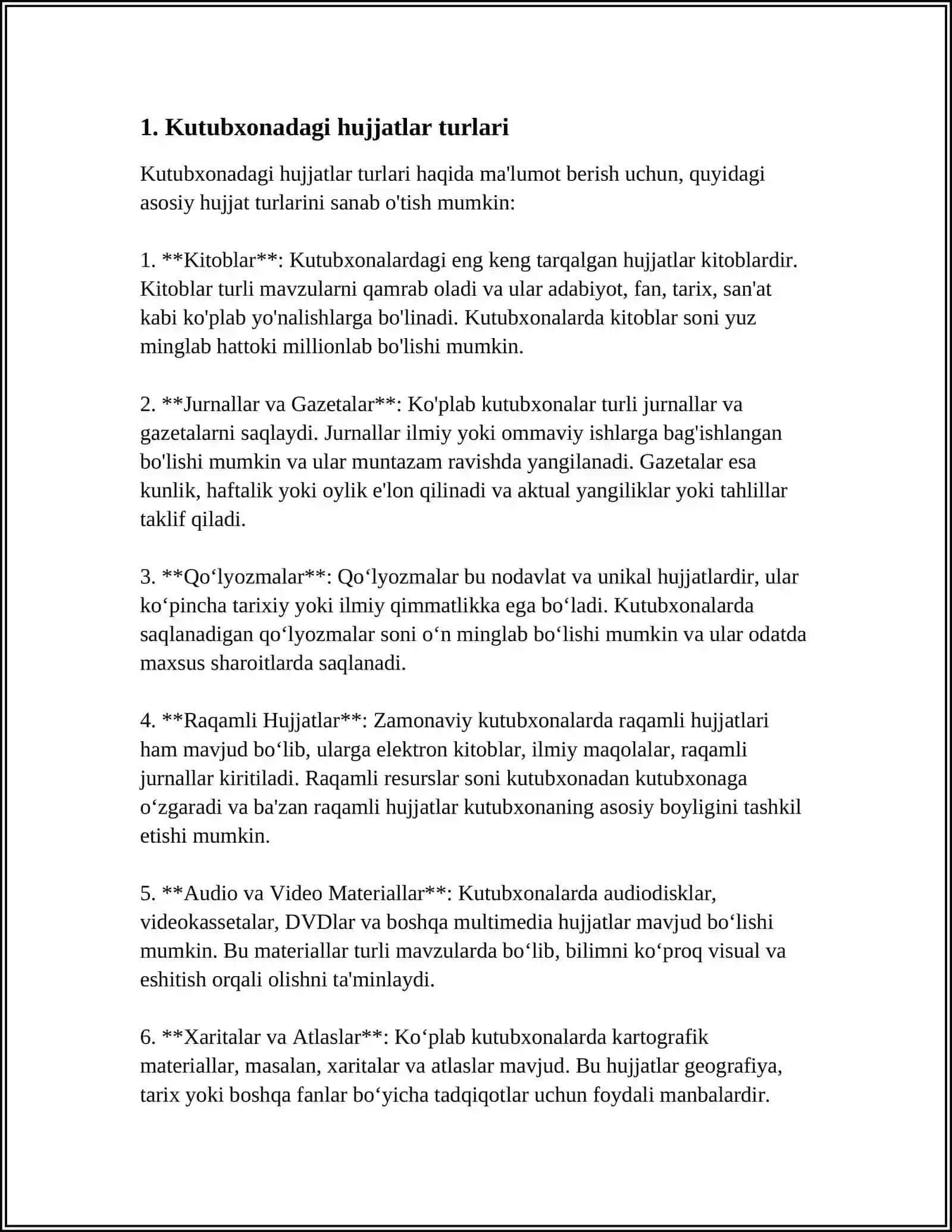 KUTUBXONA HUJJATLARI HAQIDA 3