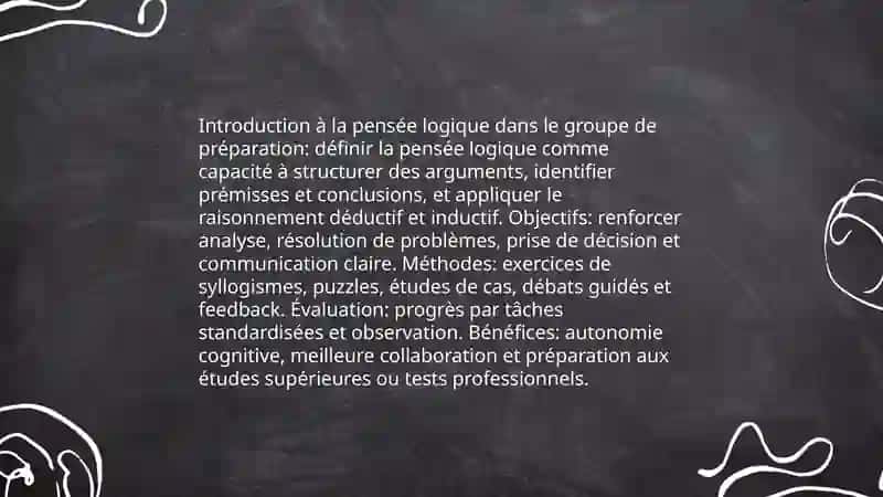 Introduction à la pensée logique dans le groupe de préparation 3