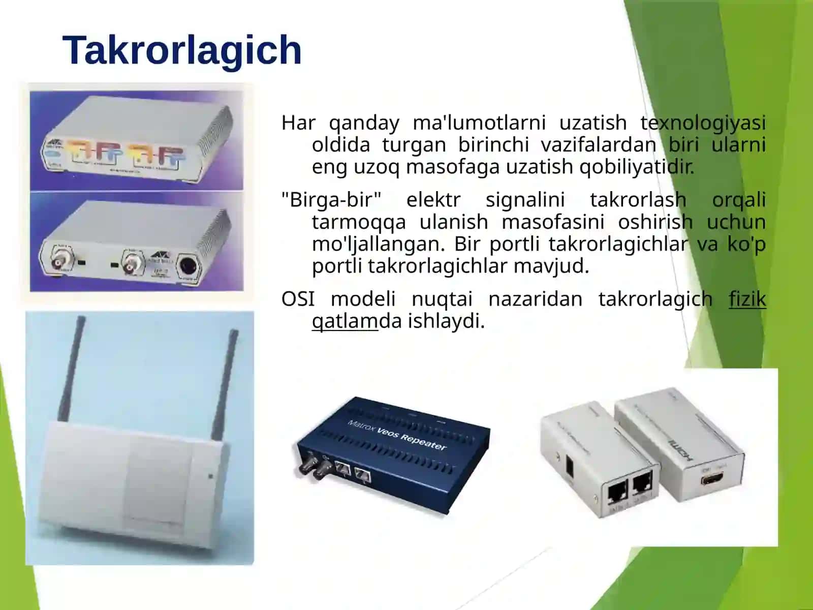 Tarmoq komponentlari 3