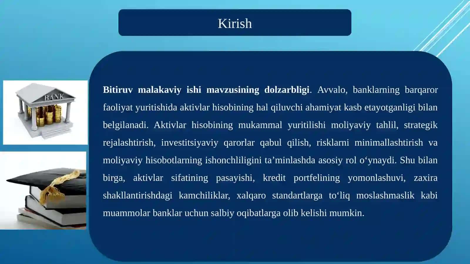 Tijorat banklarda aktivlar hisobi 3