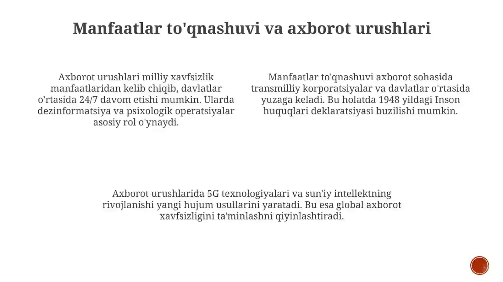 Manfaatlar to'qnashuvi va axborot urushlari 3