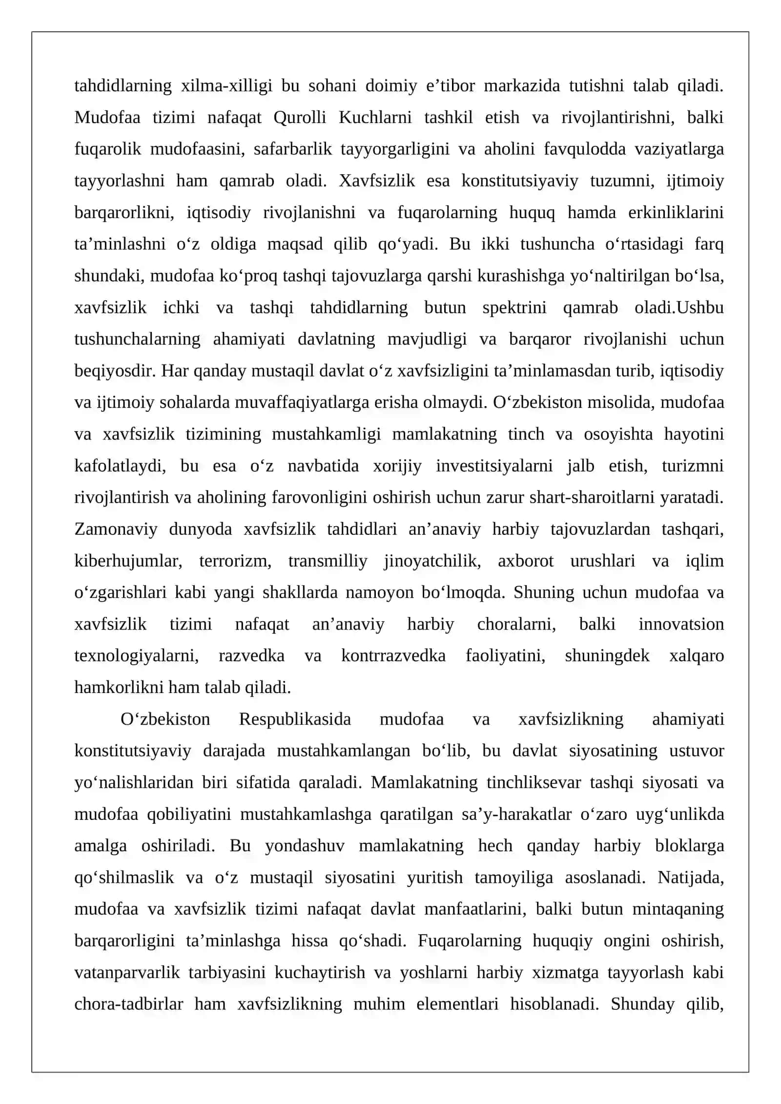 Mudofaa va xavfsizlikni ta’minlashda Qurolli Kuchlarning o‘rni 3