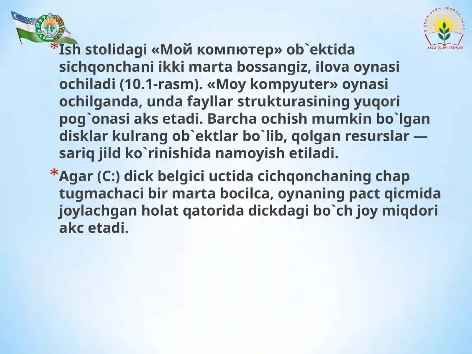 WINDOWSNING MA`LUMOTNOMA TIZIMI 3
