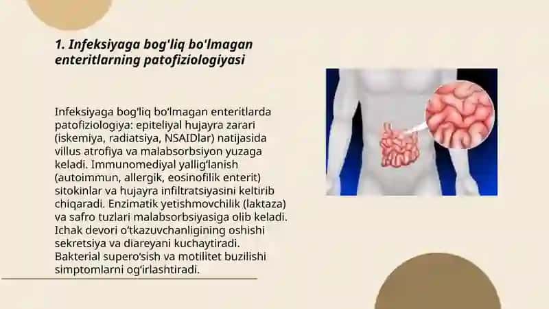 Infeksiyaga bog'liq bo'lmagan diareyalar 3