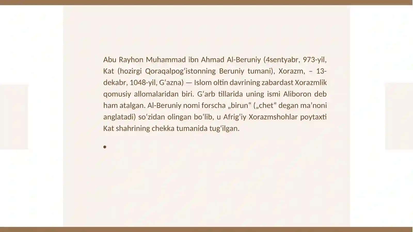 Abu Rayhon Beruniy hayoti 3