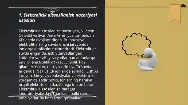 Elektrolitik dissosilanish nazariyasi 3