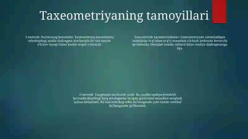 Taxeometrlar Xarakteristikasi 3