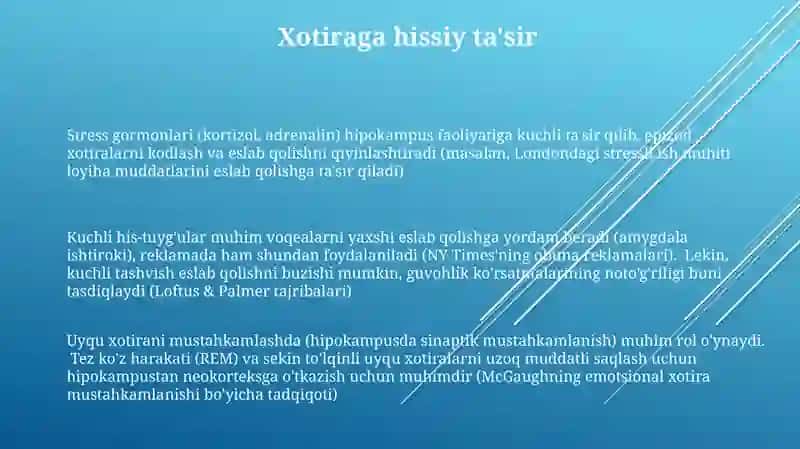 Xotira:ma'lumotni mustahkamlash usullari 3