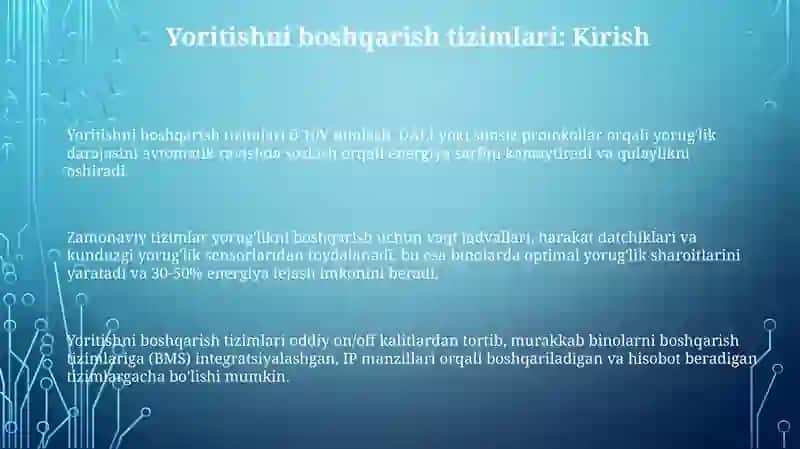 Yoritish tizimlarini boshqarish 3