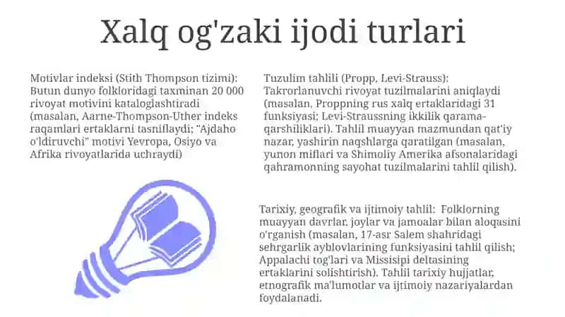 Xalq og'zaki ijodi turlari 3