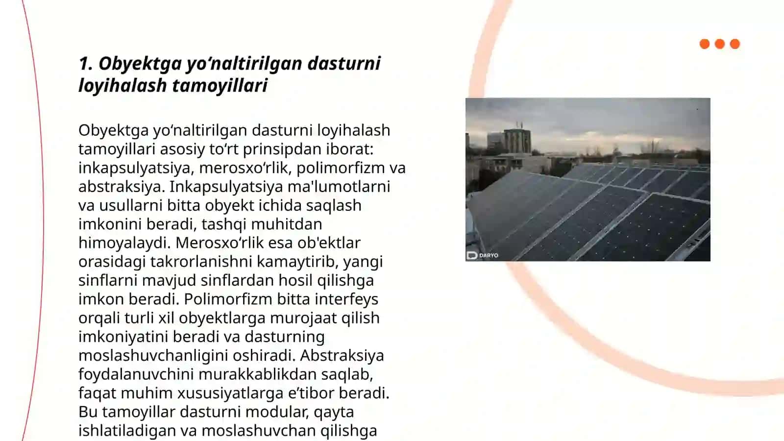 Obyektga yo‘naltirilgan dasturni loyihalash tamoyillari 3