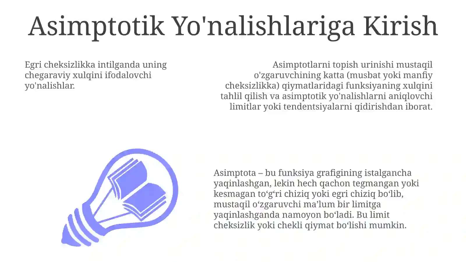 Asimptotikyoʻnalishlar.Urinmavaasimptota 3