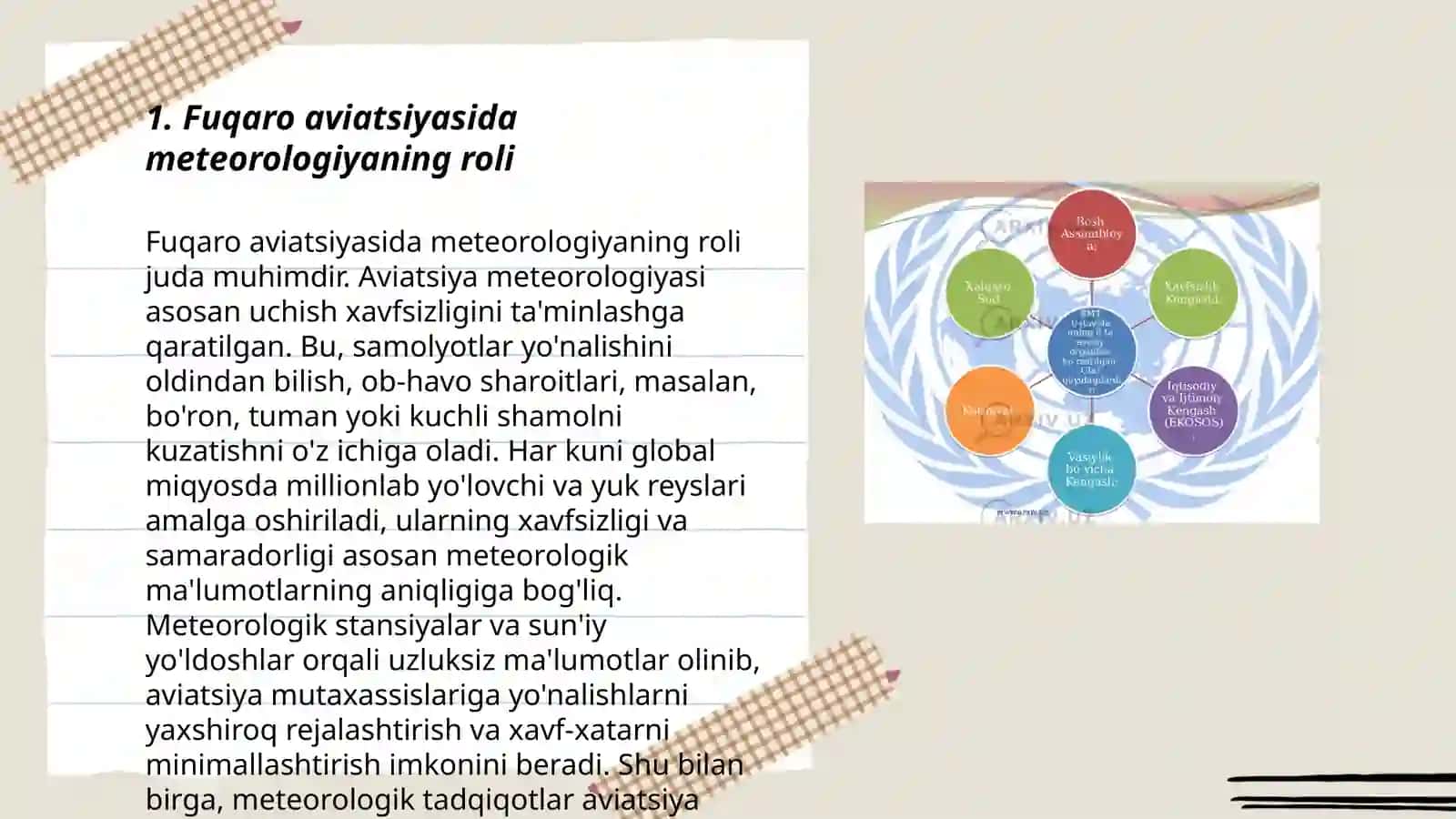 Fuqaro aviatsiyasida meteorologiya soxasining o’rni 3