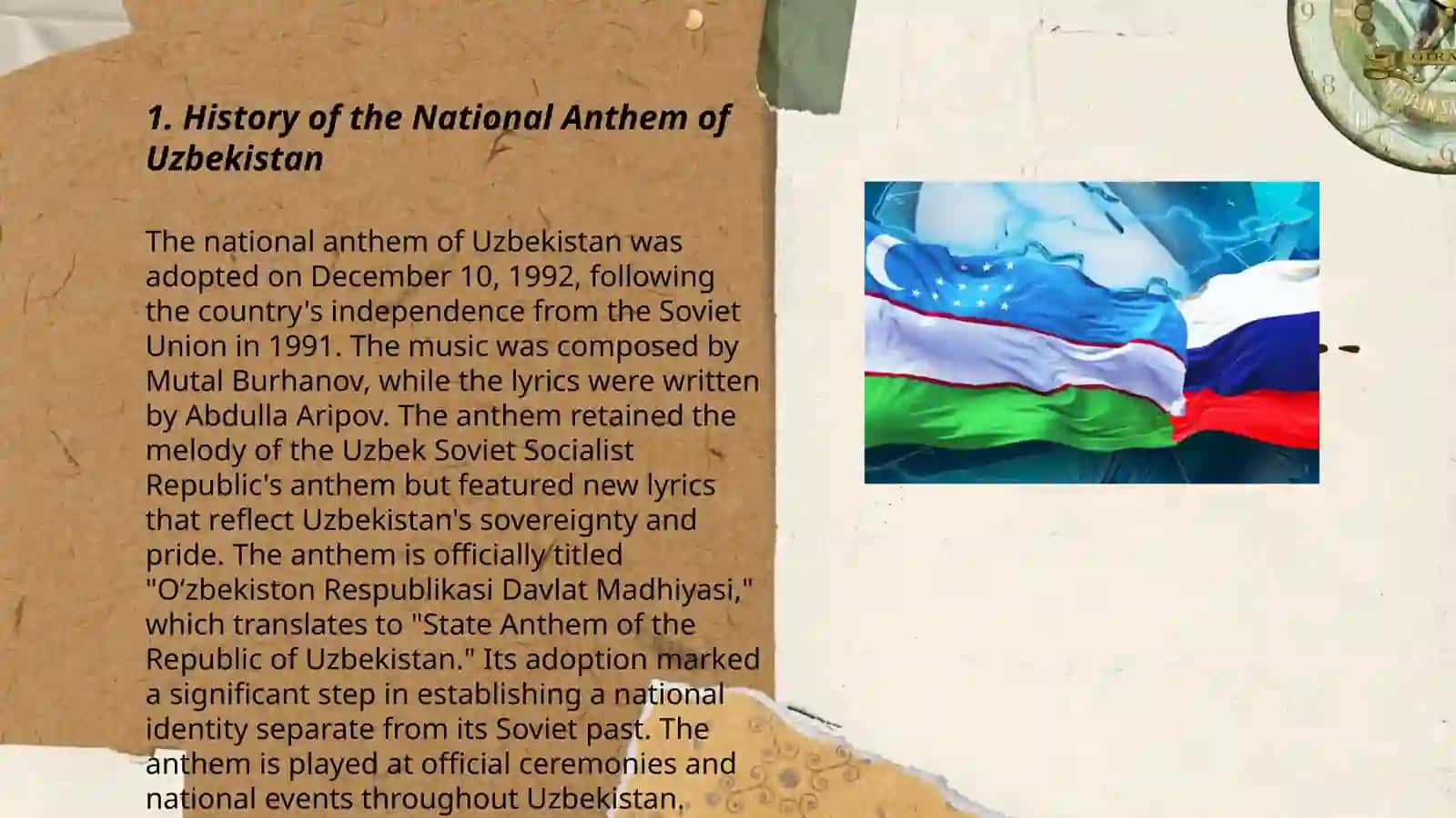 Anthem,emblem and flag of the Republic of Uzbekistan 3