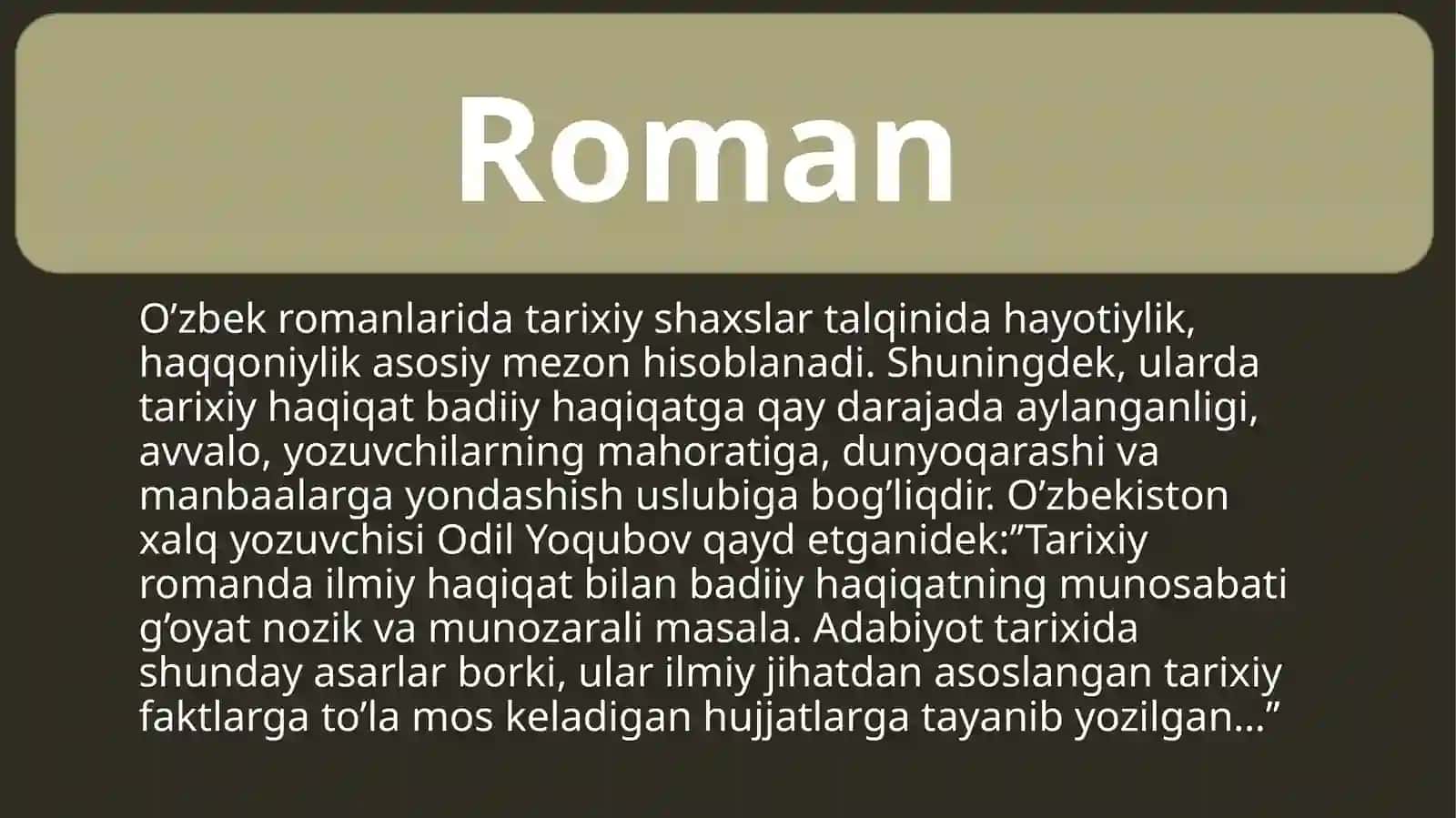 Yulduzli tunlar romanida hayot haqiqati 3