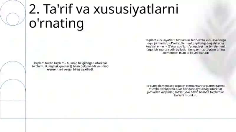Tòplamlar Haqida Asosiy Tushunchalar 3