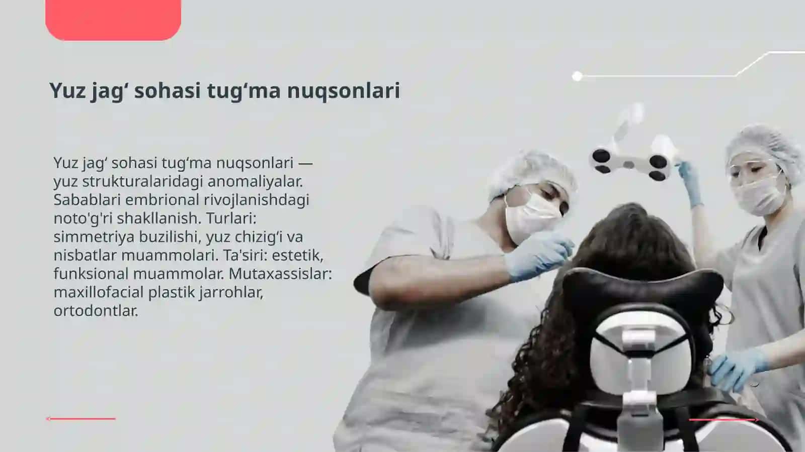 Yuz jagʻ sohasi tugʻma nuqsonlari 3