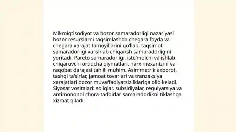Mikroiqtisodiyot fanining ahamiyati 3