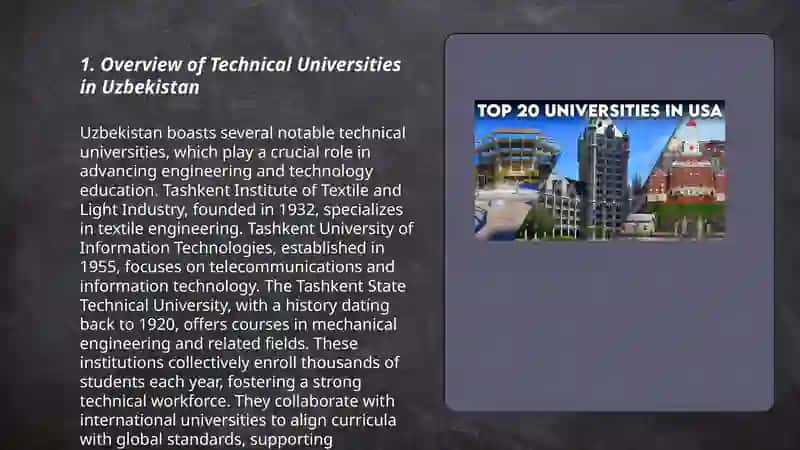 Overview of Technical Universities in Uzbekistan 3