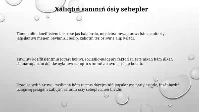 Aralas sanlardi kóbeytiw 3