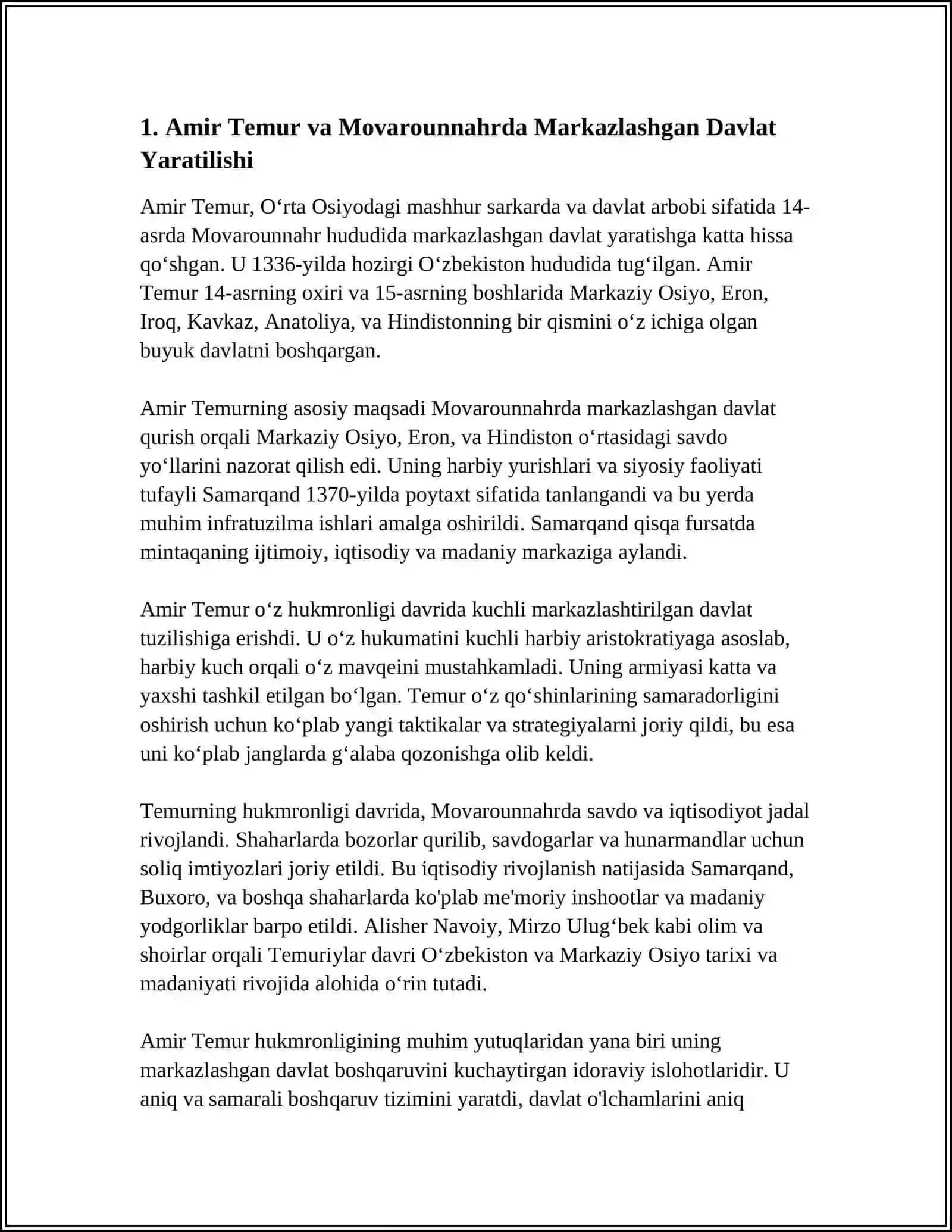 Amir Temurning Markazlashgan Davlatni Yaratisi 3